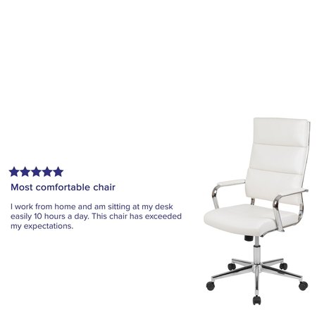 Flash Furniture White LeatherSoft Office Chair BT-20595H-2-WH-GG